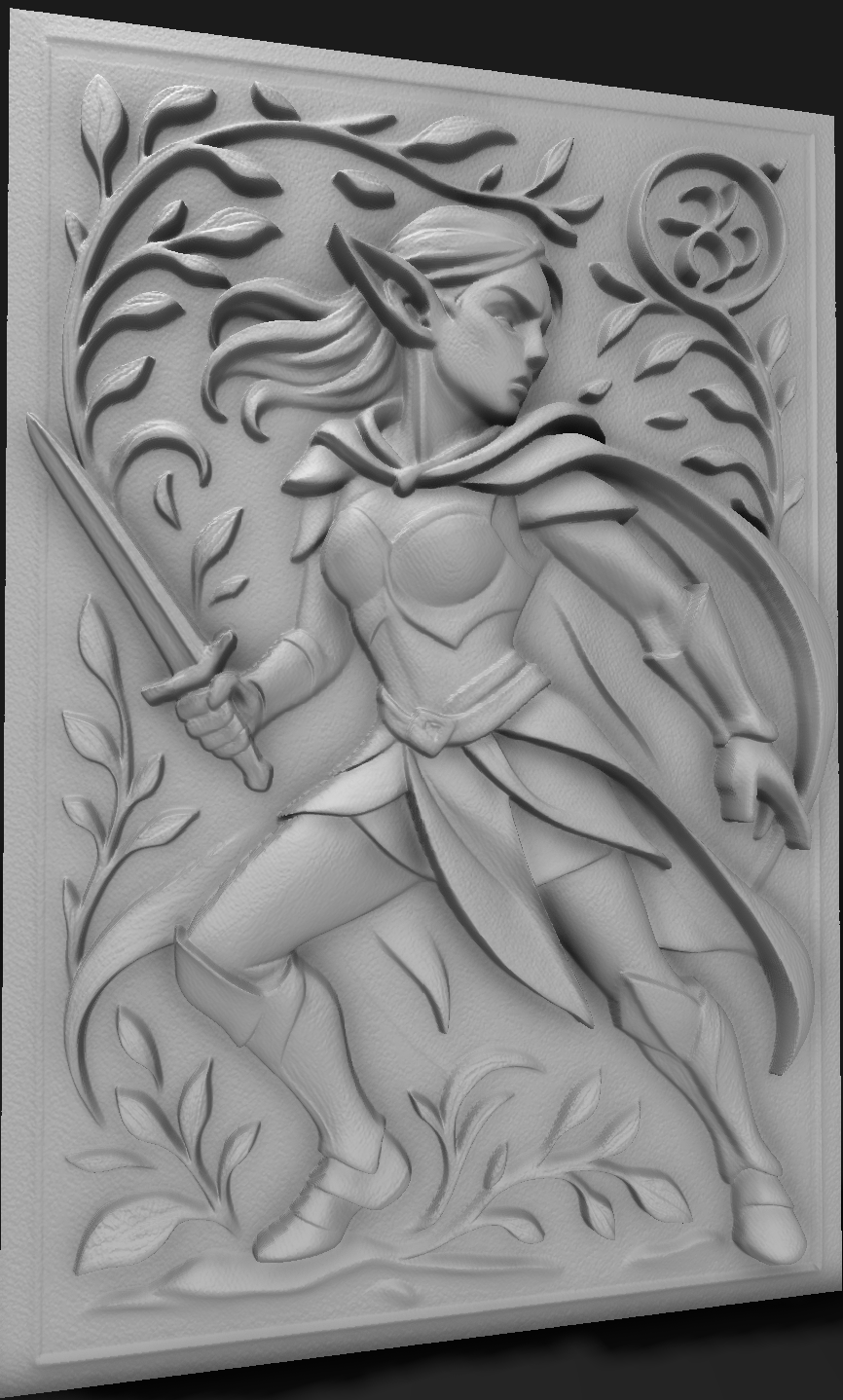 Elven Blade Dancer – Fantasy Warrior Relief
